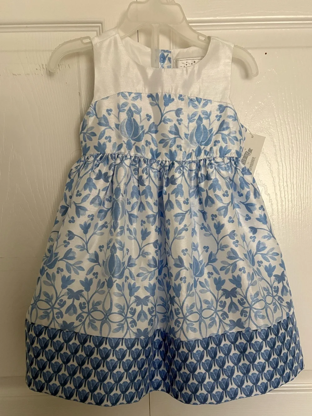 Gymboree Dressed Up Blue Floral Dress 18-24 months Girls Toddler Tulle Puff NWT